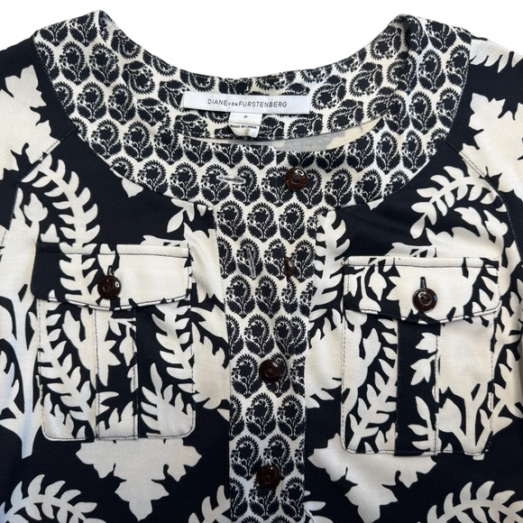 Diane Von Furstenberg Sadie Indian Brocade Floral Stamp Mini Dress Womens 0 - Picture 8 of 15